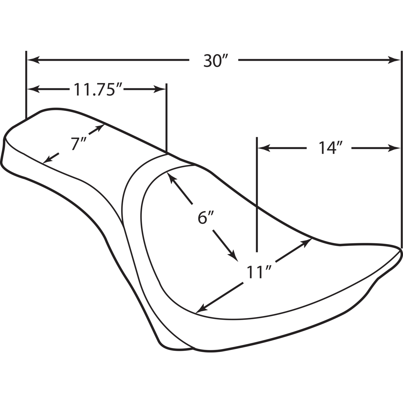 DRAG SPECIALTIES Predator 2-Up Seat Smooth FXST/FLST '84-'99