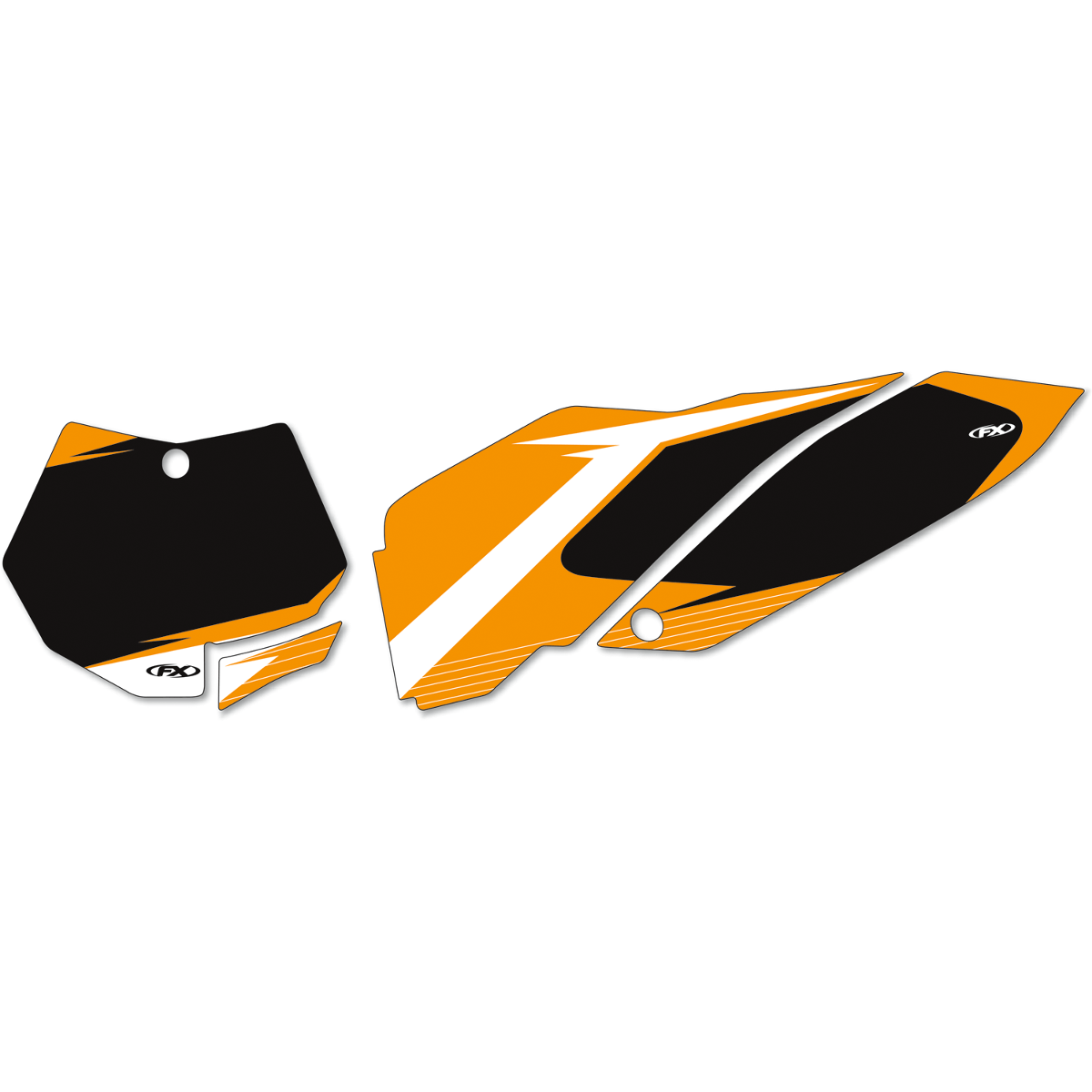 FACTORY EFFEX Graphic Number Plates Black/Orange KTM