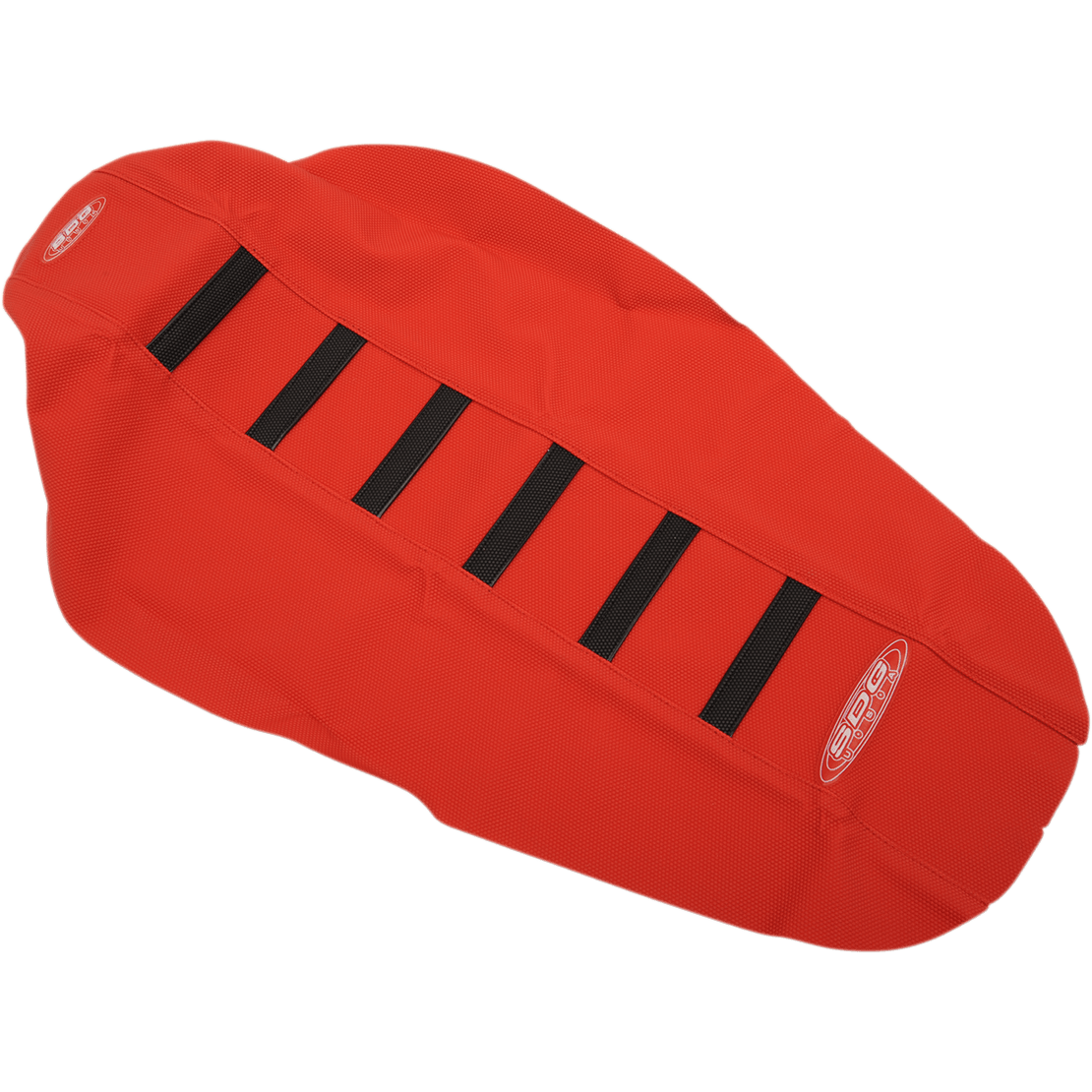 SDG 6-Ribbed Seat Cover Black Ribs/Red Top/Red Sides