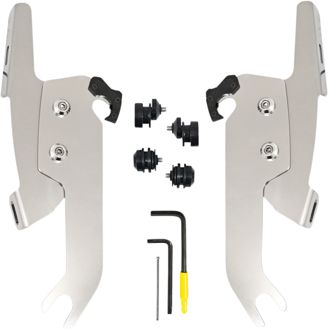 MEMPHIS SHADES Fats/Slim Windshield Trigger Lock Complete Mount Kit Polished FLSL MEK2051