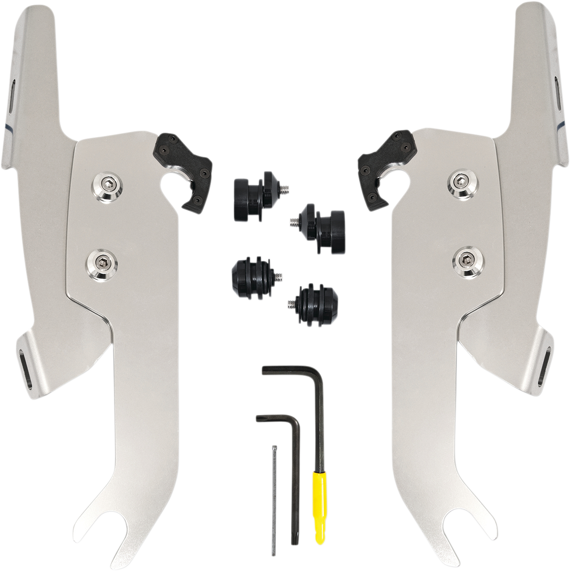 MEMPHIS SHADES Fats/Slim Windshield Trigger Lock Complete Mount Kit Polished FLSL MEK2051