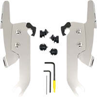 MEMPHIS SHADES Fats/Slim Windshield Trigger Lock Complete Mount Kit Polished FLSL MEK2051