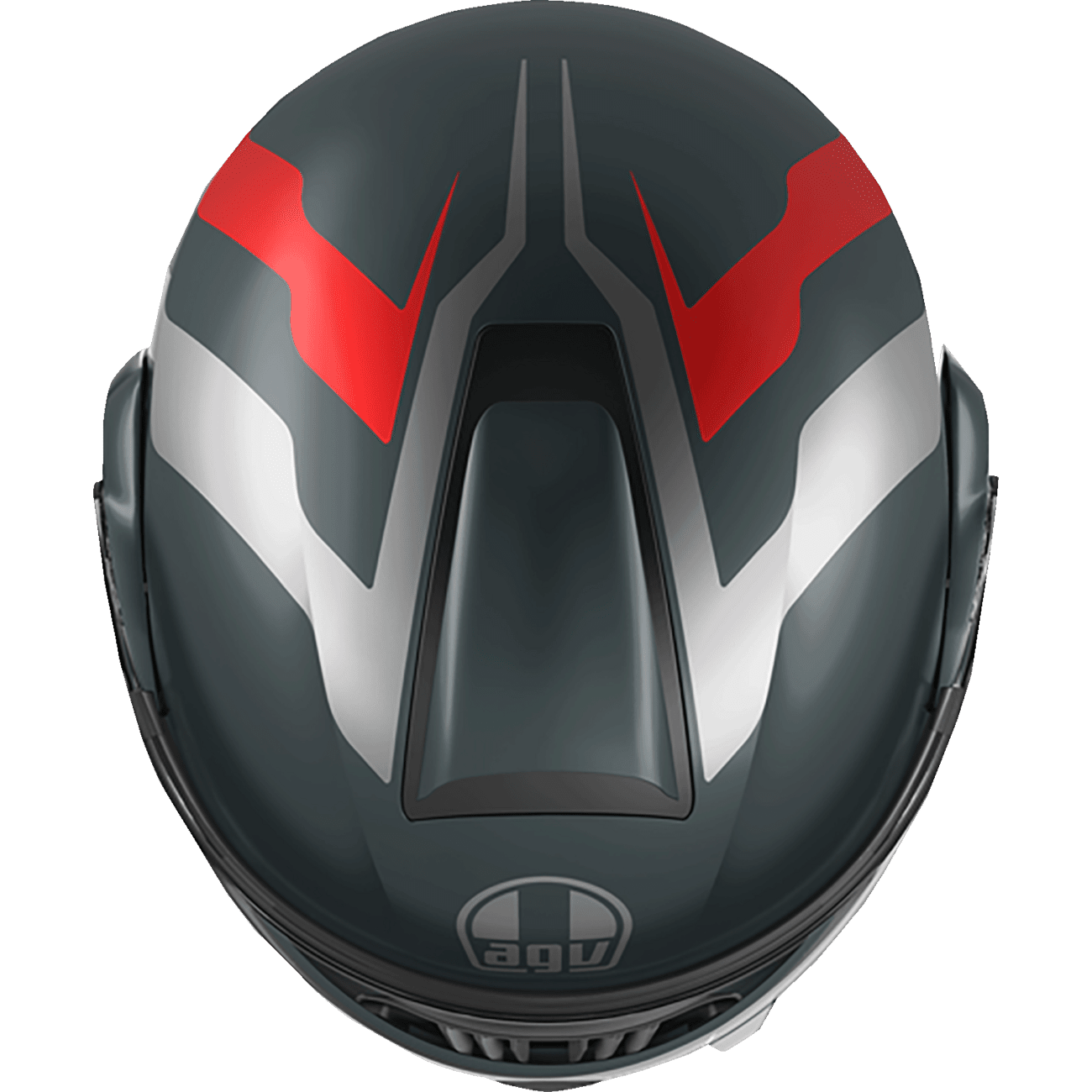 AGV Streetmodular Helmet Resia Matte Gray/Silver/Red Small 2118296002006S