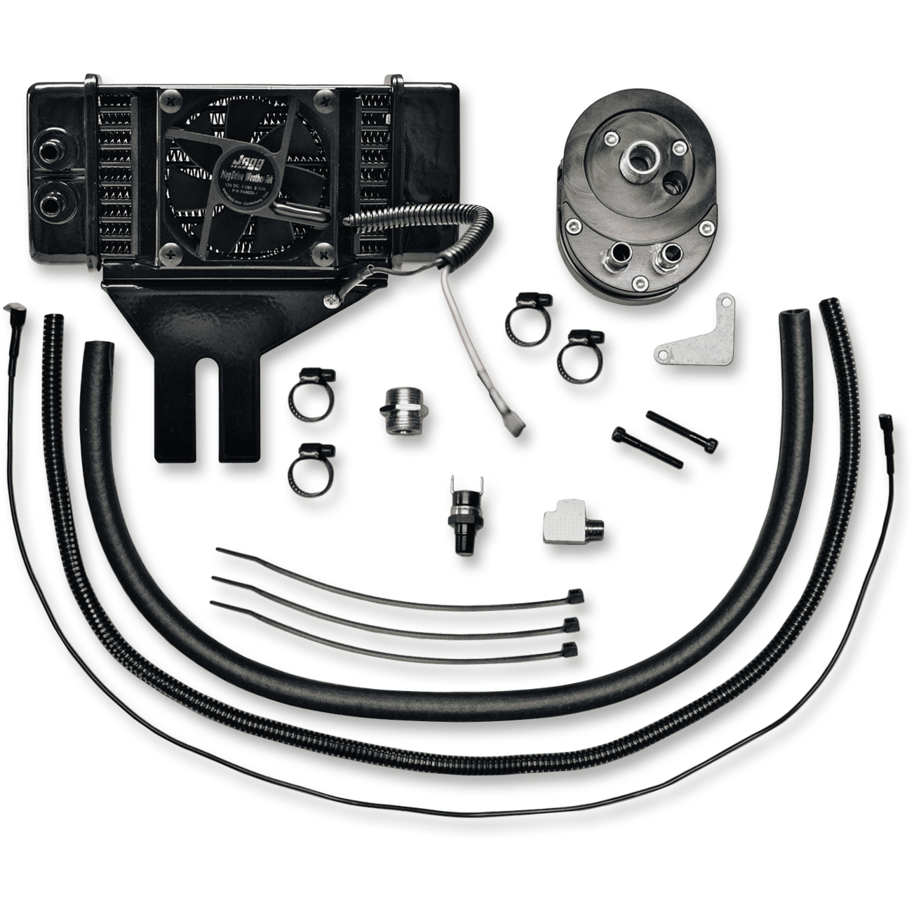 JAGG OIL COOLERS Fan-Assisted Oil Cooler Kit Low Mount Dyna 751FP25000323