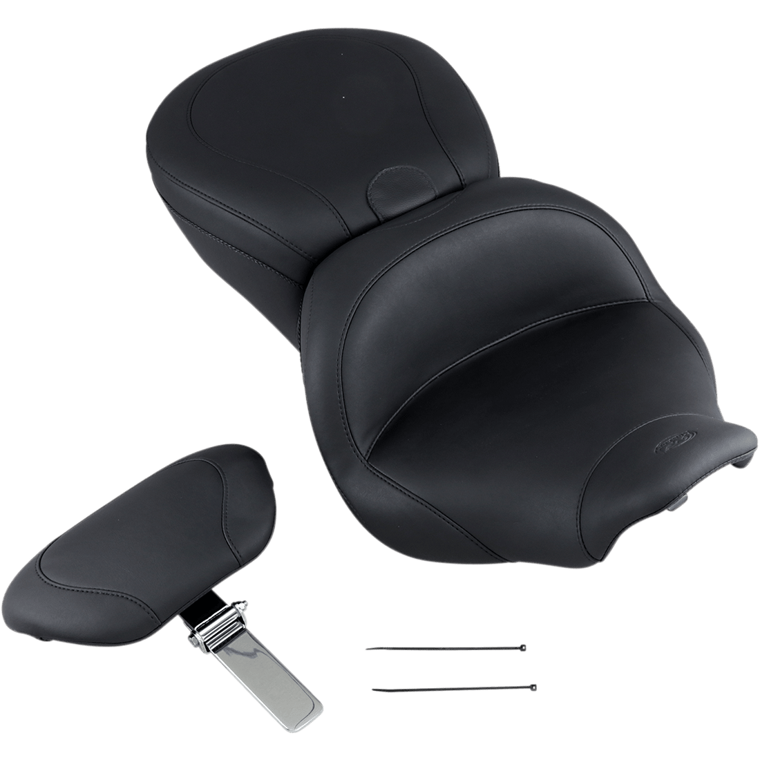 MUSTANG Lowdown Seat with Driver Backrest Plain FLHR '97-'07 79672