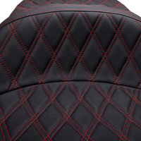 DRAG SPECIALTIES Freedom Seat Vinyl Double Diamond Red Stitch FLH '97-'07