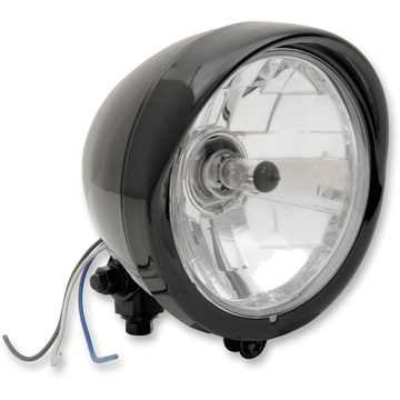 DRAG SPECIALTIES 5-3/4" Head Light with Visor Clear Lens Black