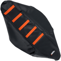 MOOSE RACING Ribbed Seat Cover Black Cover/Orange Ribs KTM