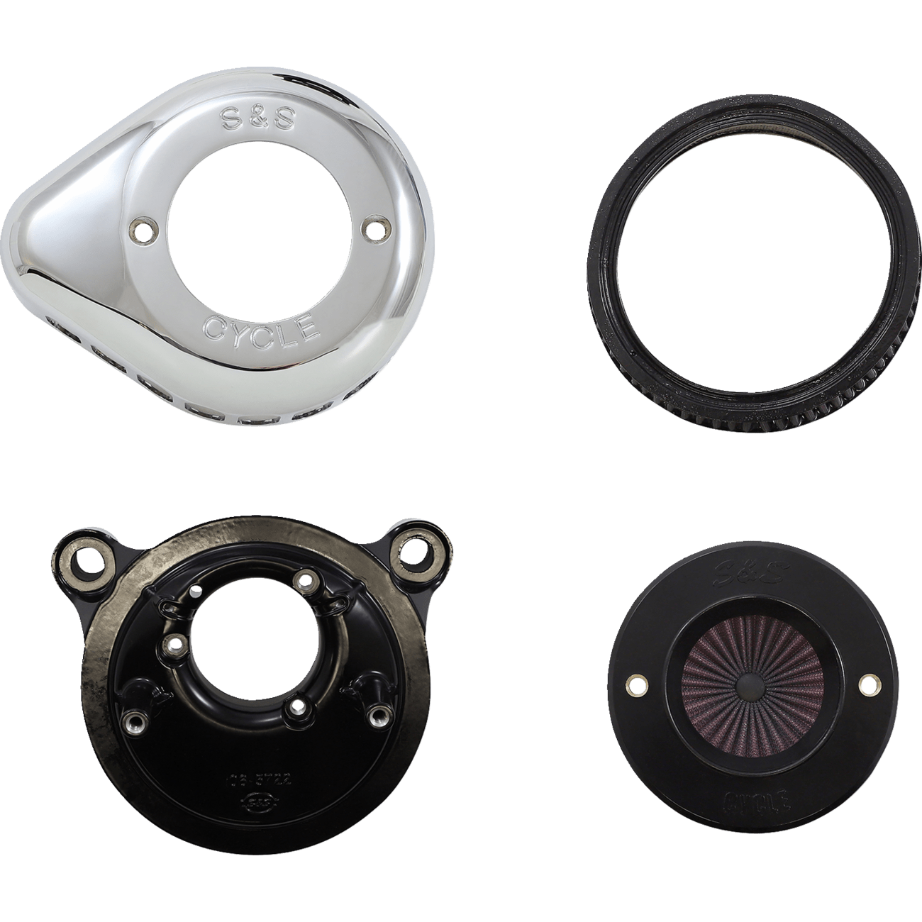 S&S CYCLE Air Stinger Stealth Air Cleaner Kit Chrome 1700721A