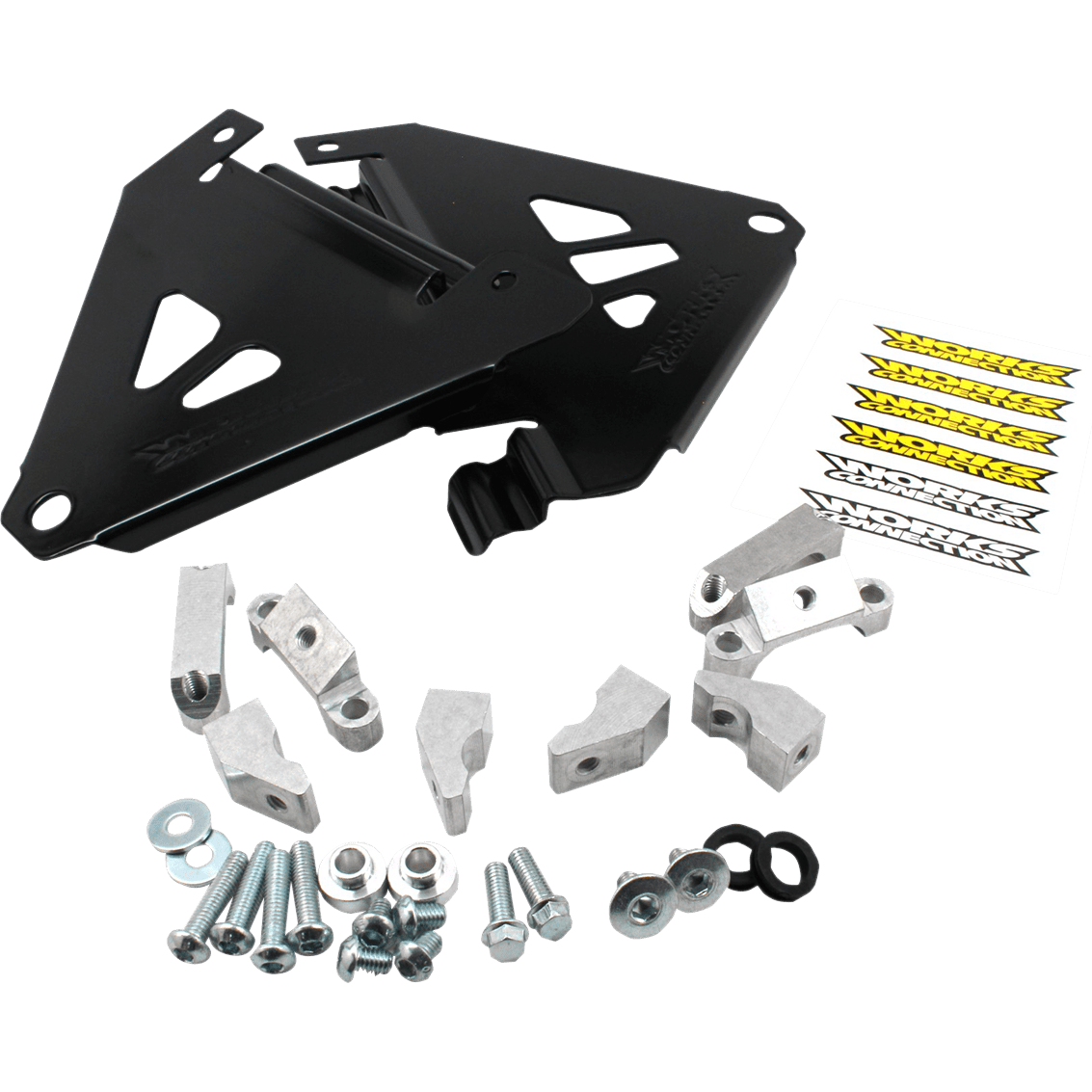 WORKS CONNECTION Radiator Brace Set Black Kawasaki 18B198