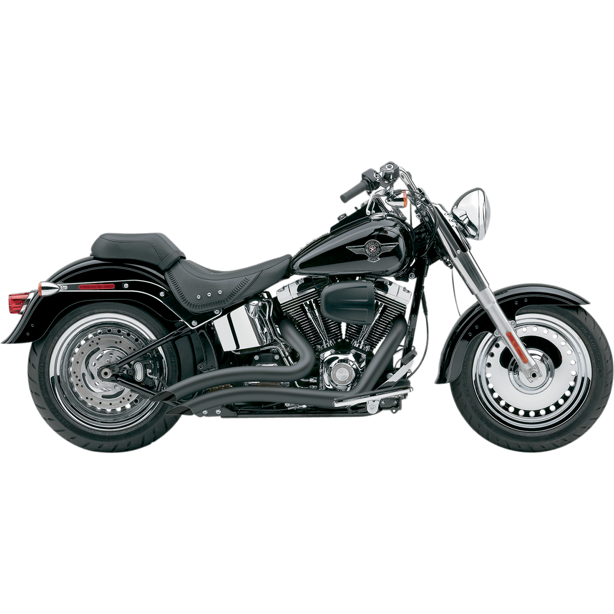 COBRA Speedster Swept Short Exhaust Black '07-'11 Softail 6224B