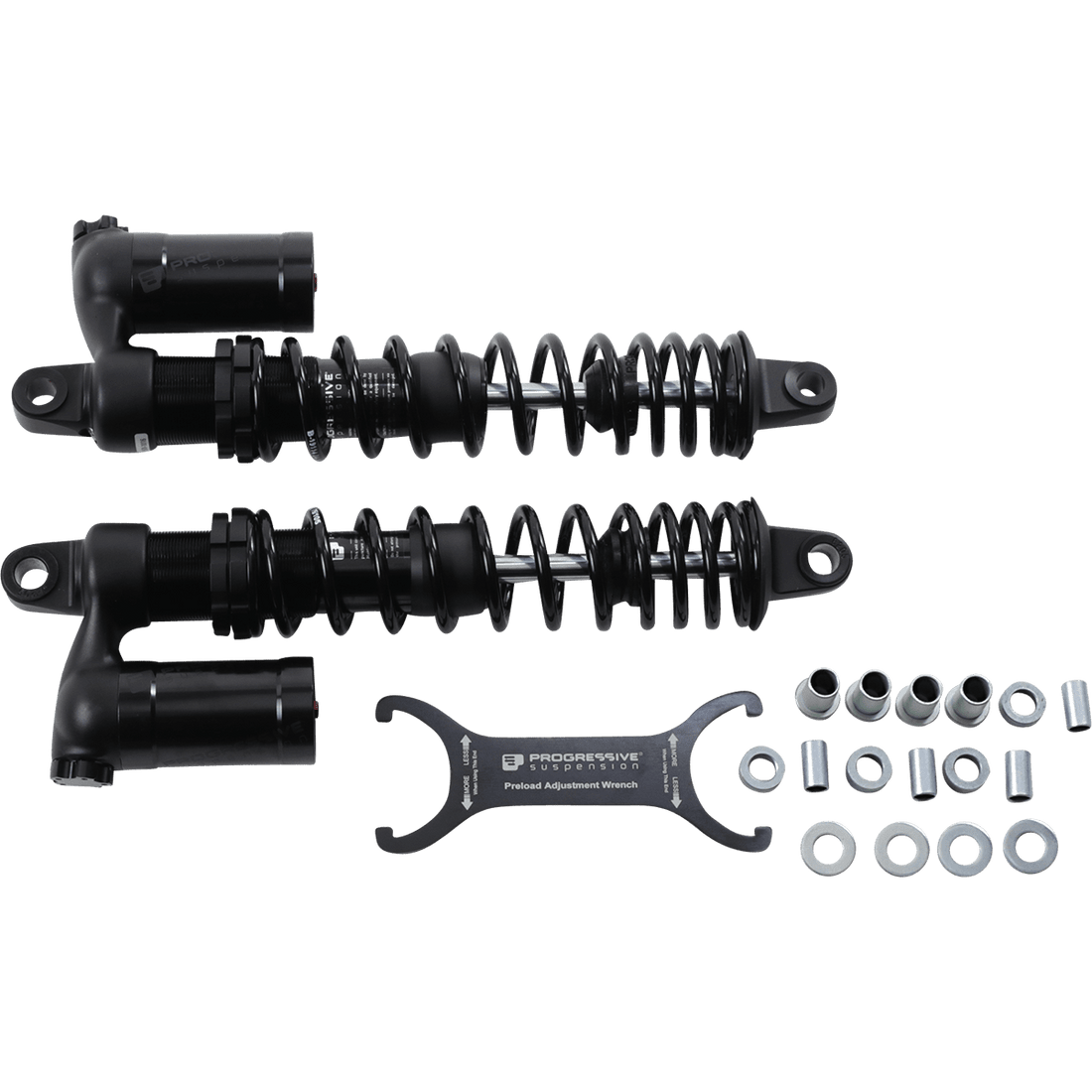 PROGRESSIVE SUSPENSION 970 Series Piggyback Shocks Gloss Black/Matte Black 15.00" 9701016B