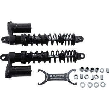 PROGRESSIVE SUSPENSION 970 Series Piggyback Shocks Gloss Black/Matte Black 15.00" 9701016B