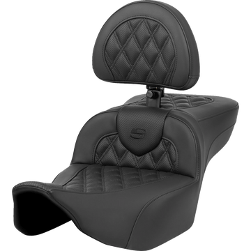 SADDLEMEN Roadsofa™ Extended Reach Seat Lattice Stitch with Backrest FL '23-'24 82307184BR