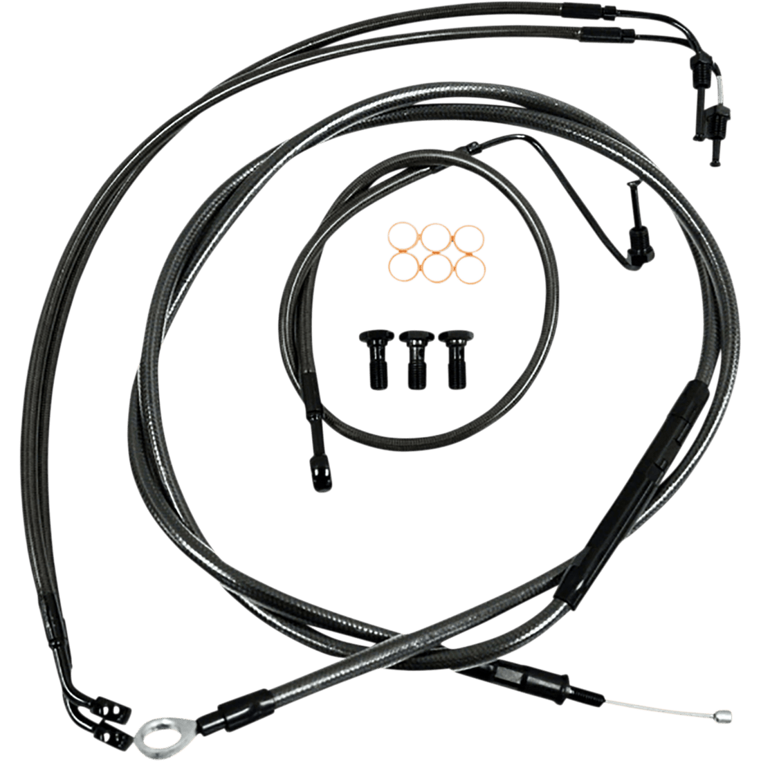 LA CHOPPERS Handlebar Cable/Brake Line Kit 15" 17" Ape Hanger Handlebars Midnight LA8154KT16M