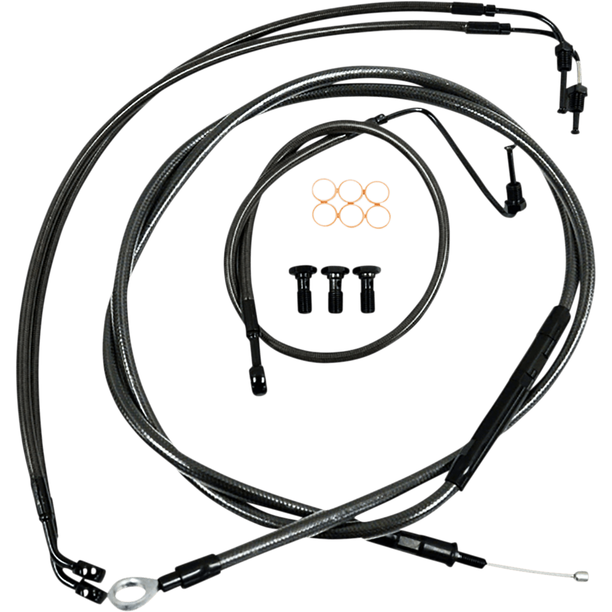 LA CHOPPERS Handlebar Cable/Brake Line Kit 15" 17" Ape Hanger Handlebars Midnight LA8154KT16M