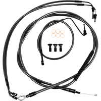 LA CHOPPERS Handlebar Cable/Brake Line Kit 15" 17" Ape Hanger Handlebars Midnight LA8154KT16M