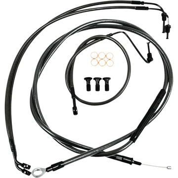 LA CHOPPERS Handlebar Cable/Brake Line Kit 15" 17" Ape Hanger Handlebars Midnight LA8154KT16M