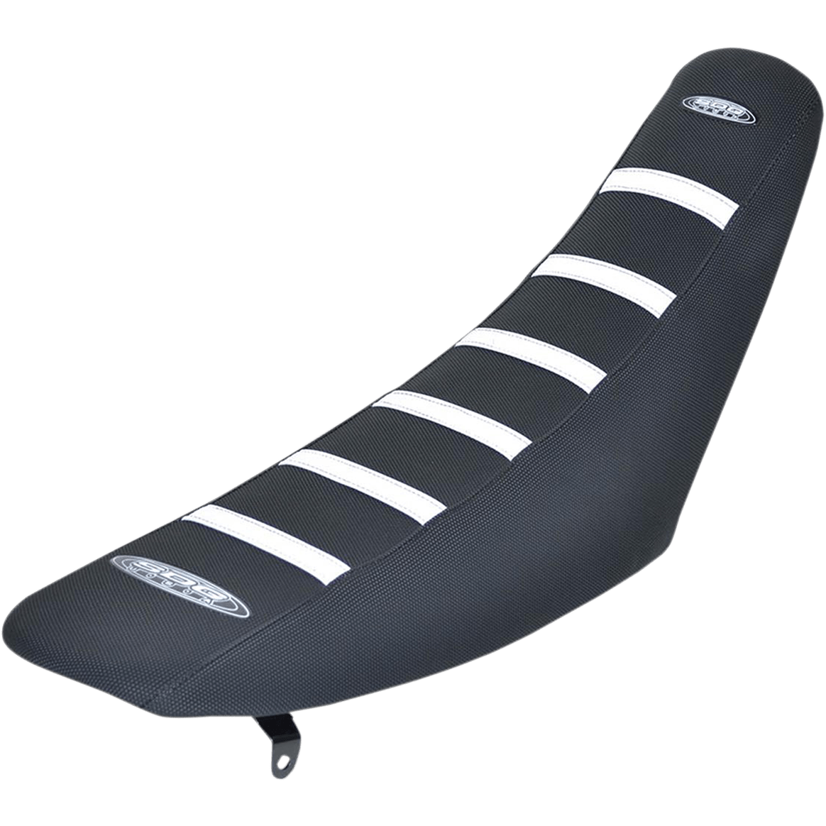 SDG 6-Ribbed Seat Cover White Ribs/Black Top/Black Sides