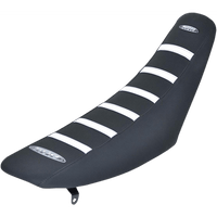 SDG 6-Ribbed Seat Cover White Ribs/Black Top/Black Sides