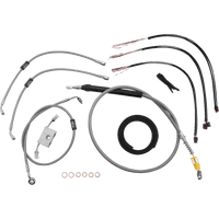 LA CHOPPERS Handlebar Cable/Brake Line Kit Quick Connect Complete 18" 20" Handlebars Stainless LA8157KT219