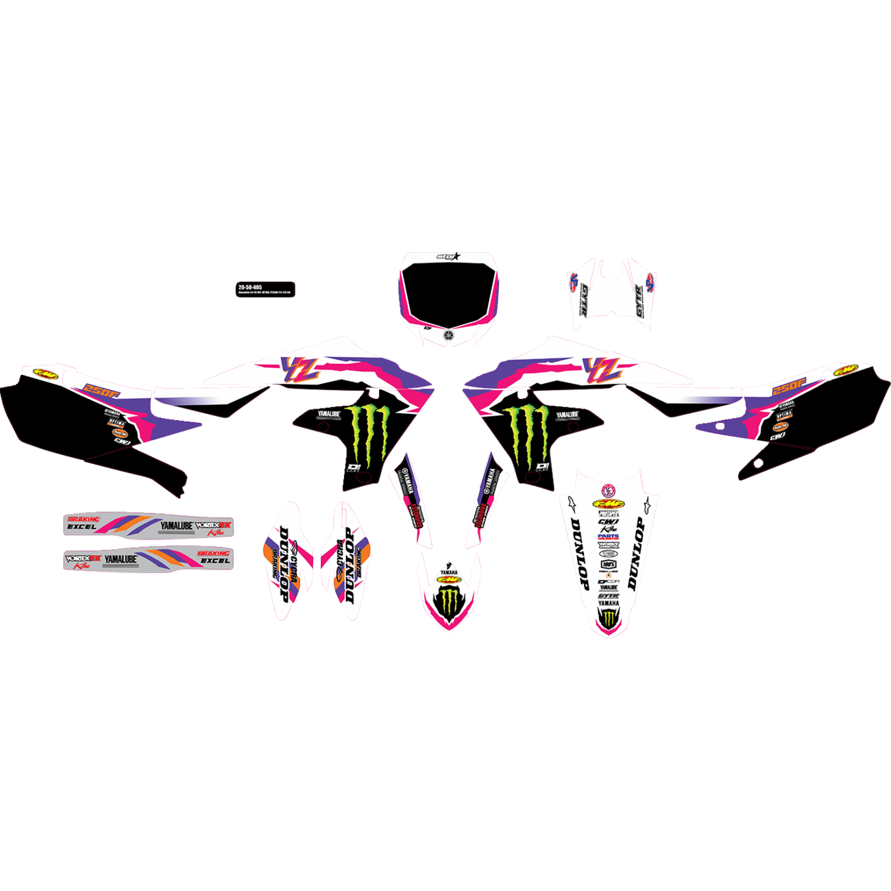 D'COR VISUALS Graphic Kit Monster Energy YZ Retro 2050405