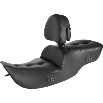 SADDLEMEN Roadsofa™ Pillow Top Seat With Backrest Heater Black 89707181BRHC