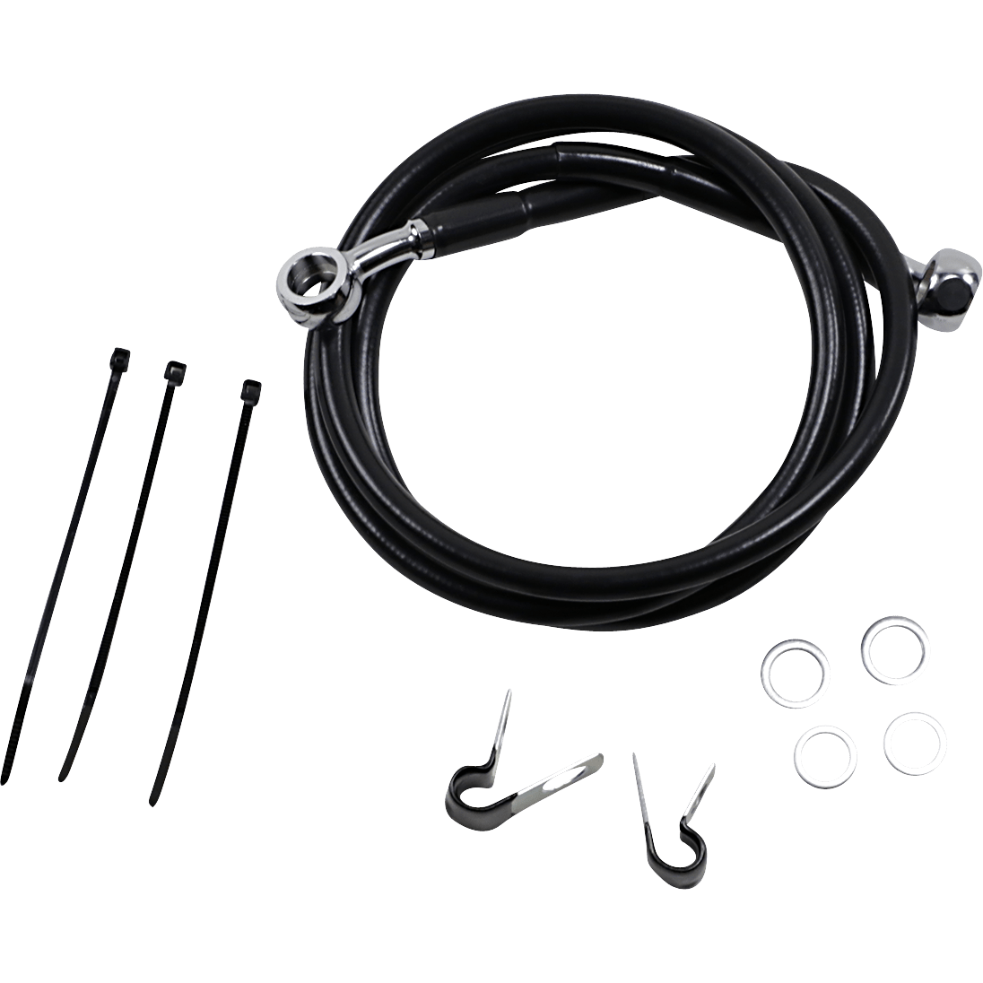 DRAG SPECIALTIES Brake Line Front Black +2" '99-'07 FXST