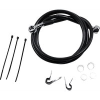 DRAG SPECIALTIES Brake Line Front Black +2" '99-'07 FXST