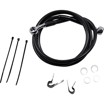 DRAG SPECIALTIES Brake Line Front Black +2" '99-'07 FXST