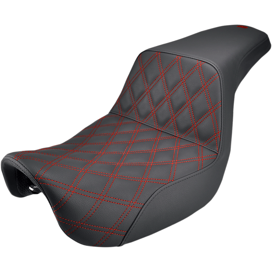 SADDLEMEN Step-Up Seat Front Lattice Stitch/With Red Stitching Black Dyna 80604172RD