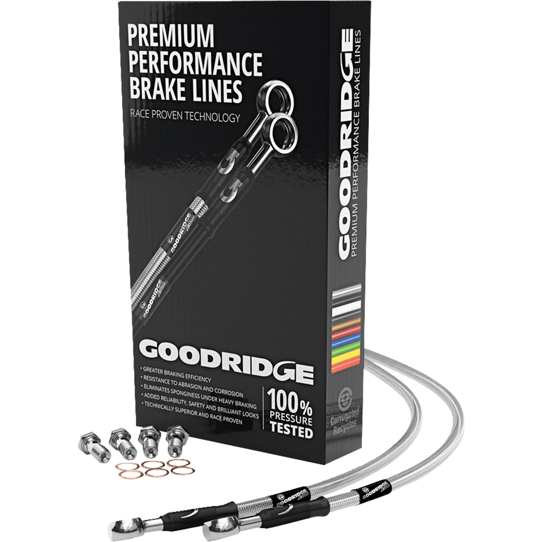 GOODRIDGE Brake Hose Kit Front FLST/C '84-'08/FLSTF '90-'11