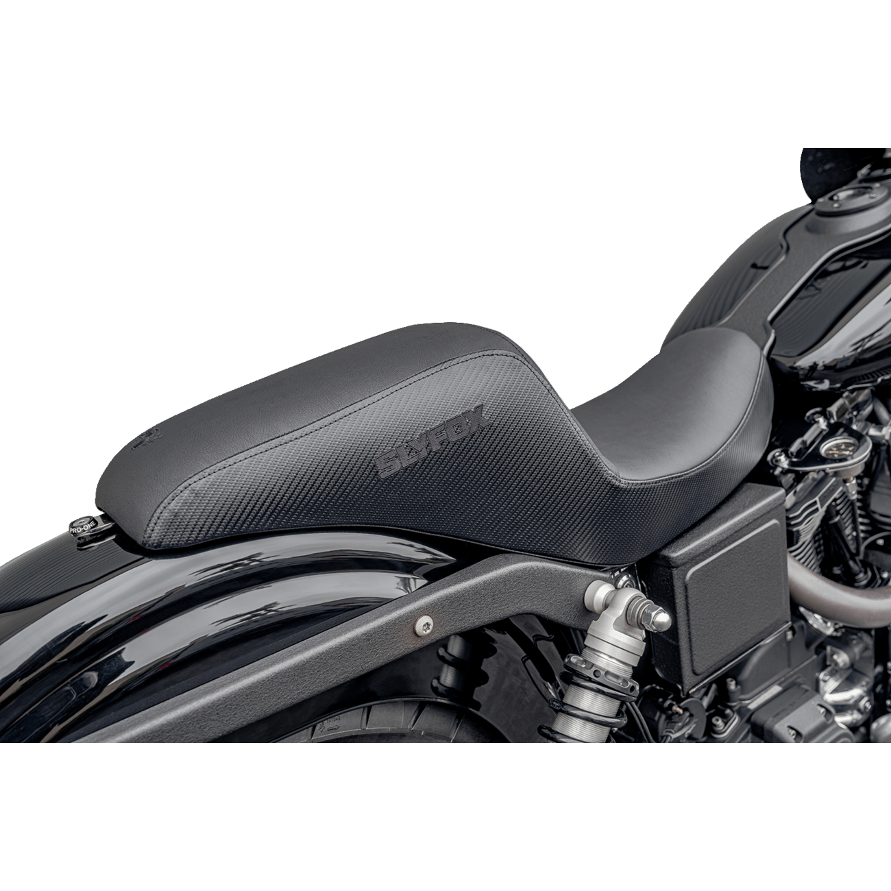 SLYFOX Slyfox Seat Black Logo Black Vinyl w/ Slipstop Carbon Fiber Dyna