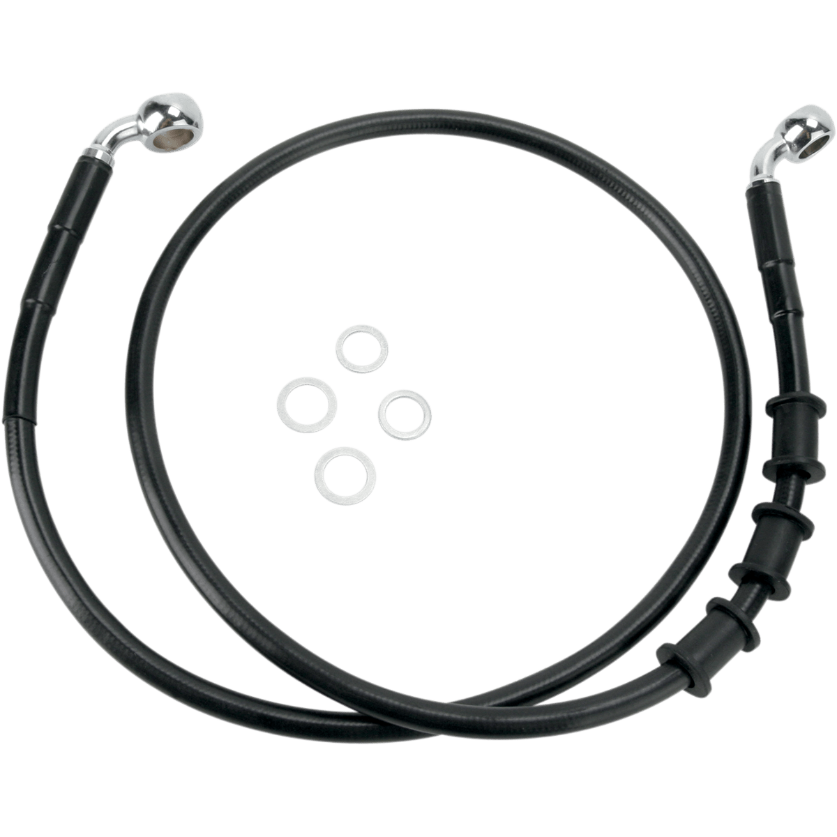 DRAG SPECIALTIES Brake Line Front Black +4"