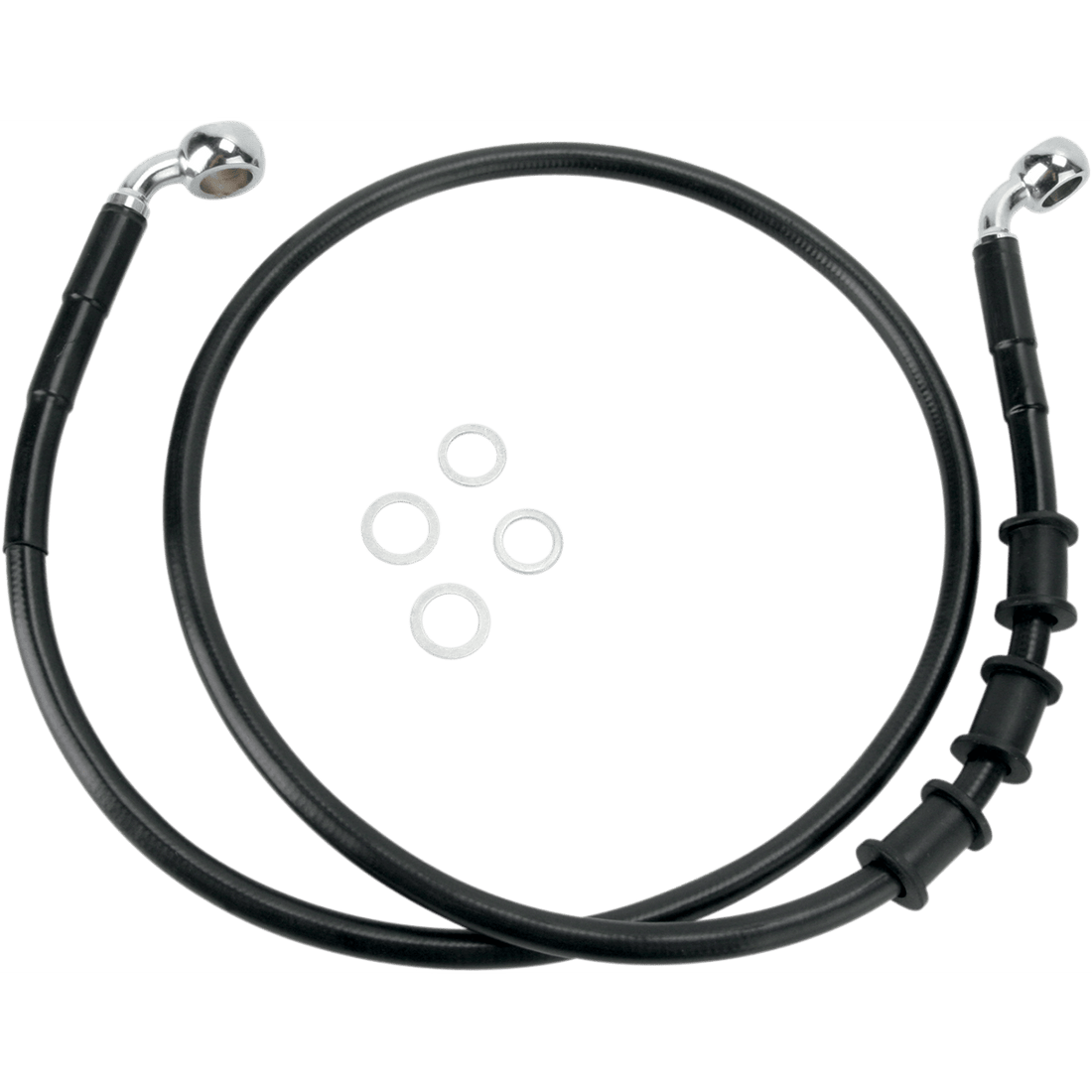 DRAG SPECIALTIES Brake Line Front Black +10"