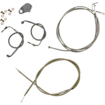 LA CHOPPERS Handlebar Cable/Brake Line Kit 12" 14" Ape Hanger Handlebars Stainless Steel LA8050KT13