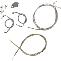 LA CHOPPERS Handlebar Cable/Brake Line Kit 18" 20" Ape Hanger Handlebars Stainless Steel LA8050KT19