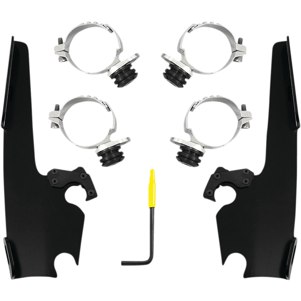 MEMPHIS SHADES Fats/Slim Windshield Trigger Lock Complete Mount Kit Black XL MEB2054