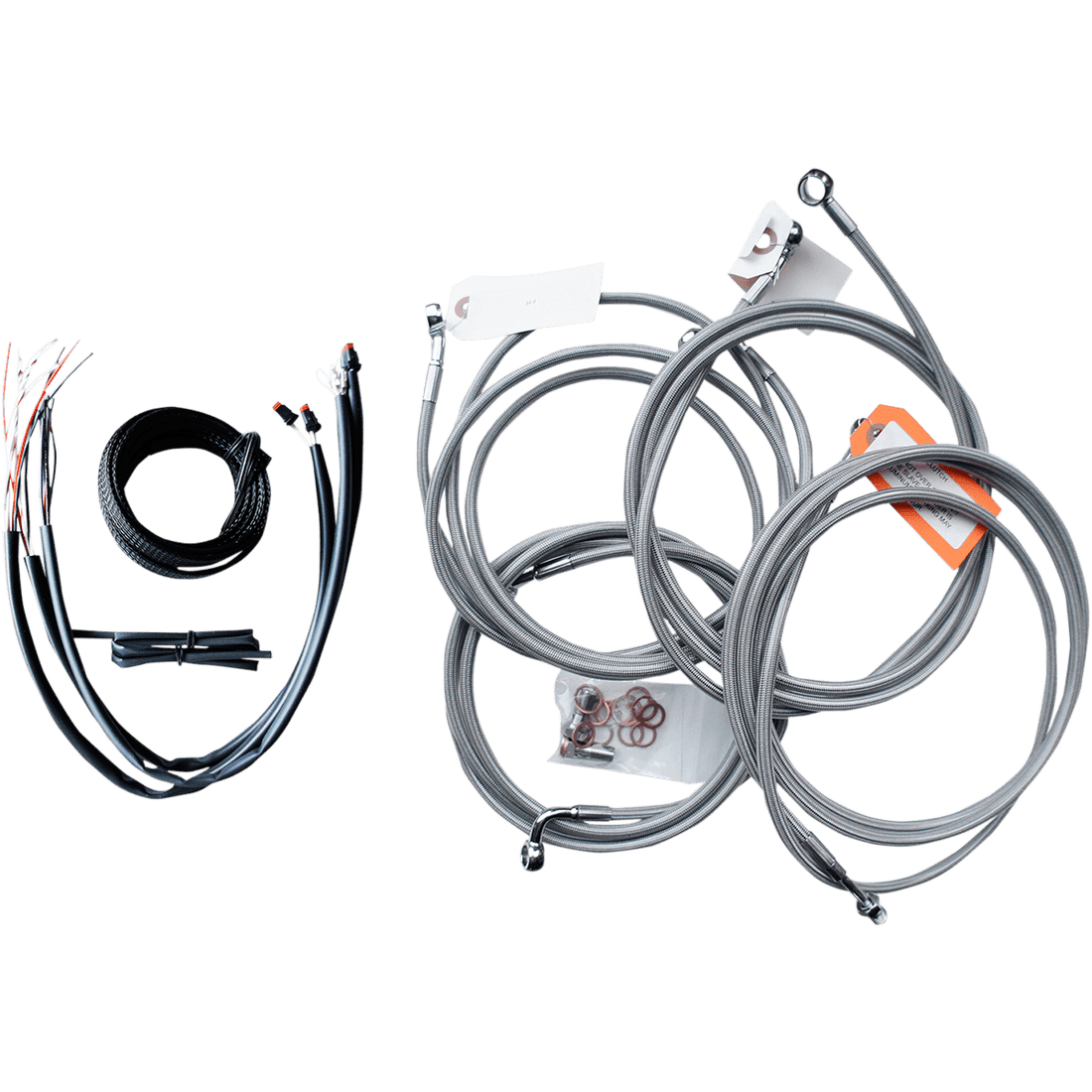 LA CHOPPERS Handlebar Cable/Brake Line Kit Complete 18" 20" Handlebars Stainless LA8052KT219