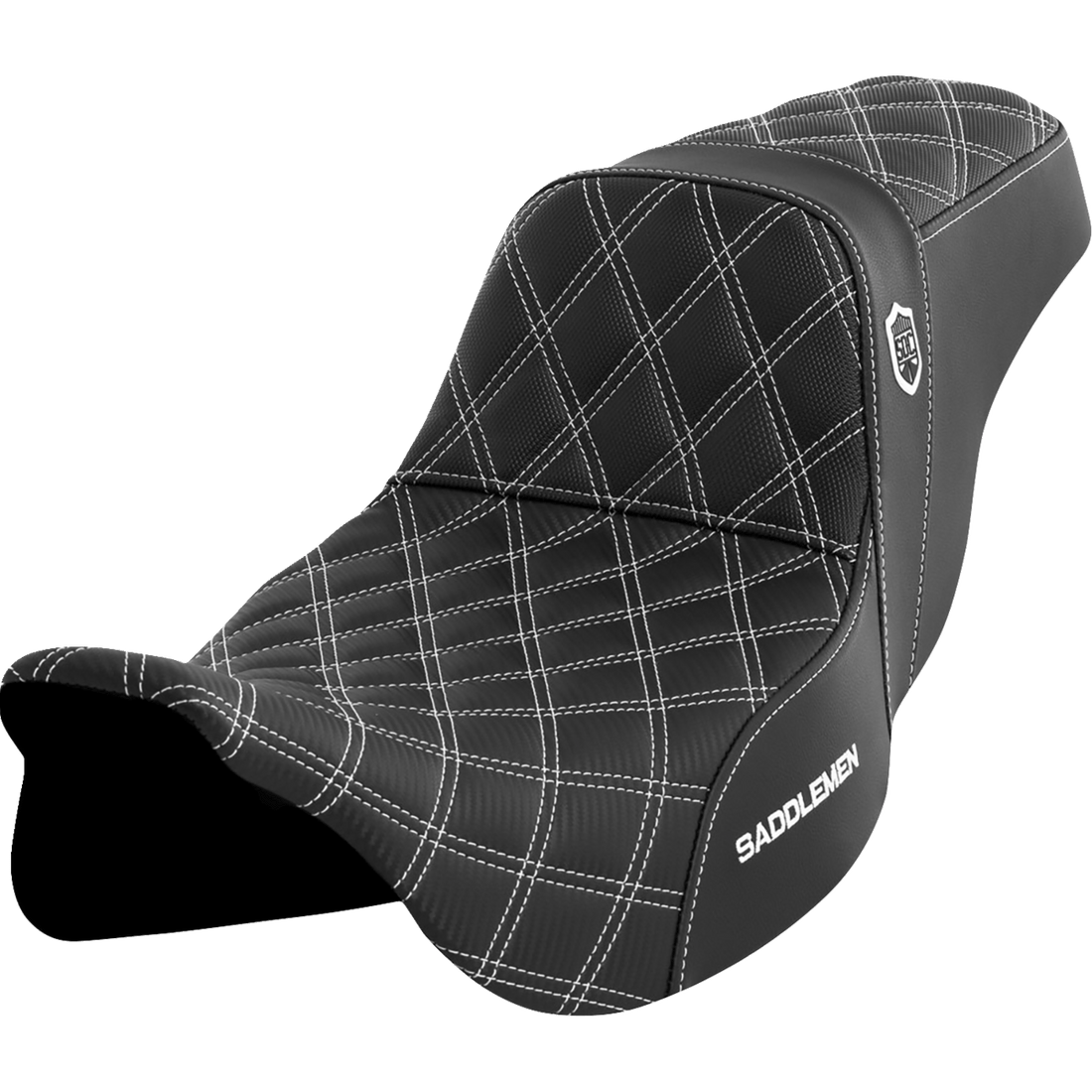 SADDLEMEN Pro Series SDC Performance Seat without Backrest White Stitch FLH/FLT '08-'23 SC80807WHI