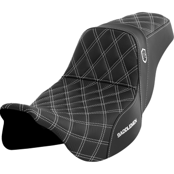 SADDLEMEN Pro Series SDC Performance Seat without Backrest White Stitch FLH/FLT '08-'23 SC80807WHI