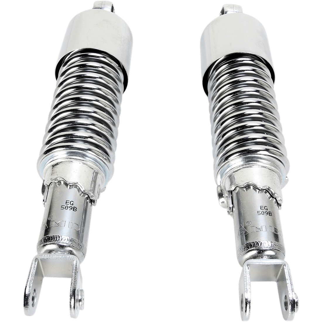 EMGO Custom Shorty Shocks with Shroud Chrome Body/Chrome Spring Finish Clevis Lowering 1705694