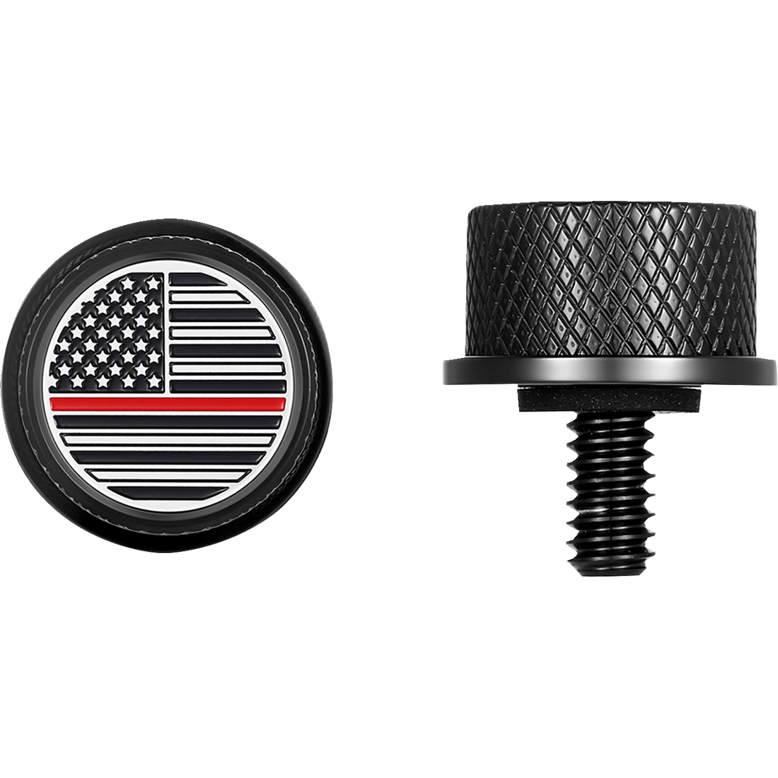 FIGURATI DESIGNS Seat Mounting Knob Black Red Line American Flag