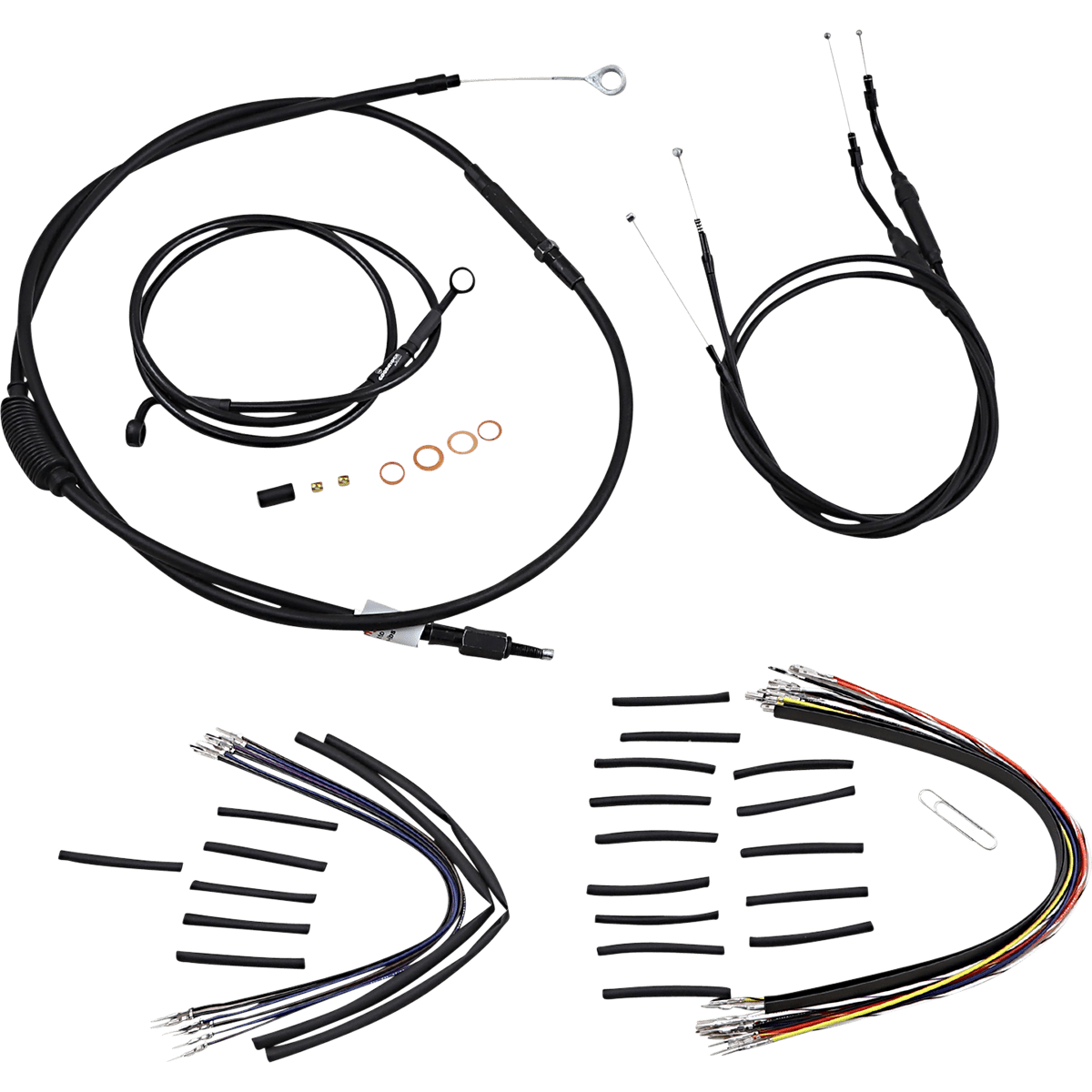 BURLY BRAND Cable Kit Jail Bar 10" Handlebars Black Vinyl B301146