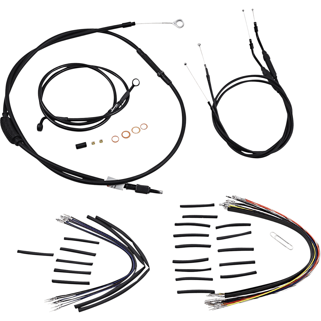 BURLY BRAND Cable Kit Jail Bar 10" Handlebars Black Vinyl B301146