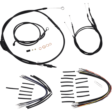 BURLY BRAND Cable Kit Jail Bar 10" Handlebars Black Vinyl B301146