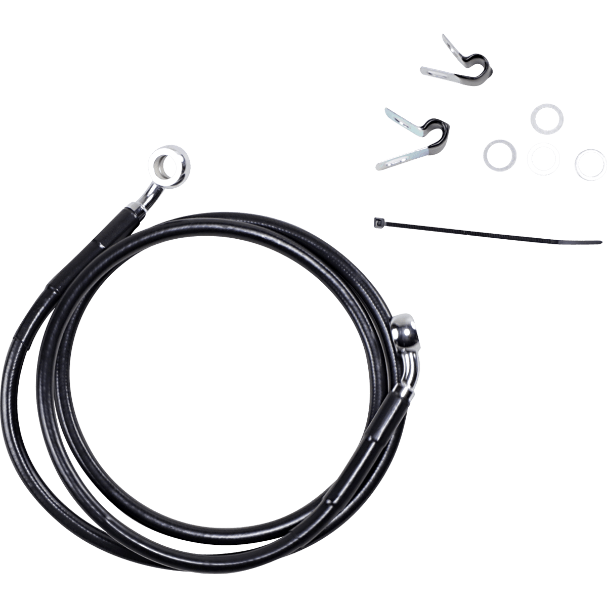 DRAG SPECIALTIES Brake Line Front Black +8" XL