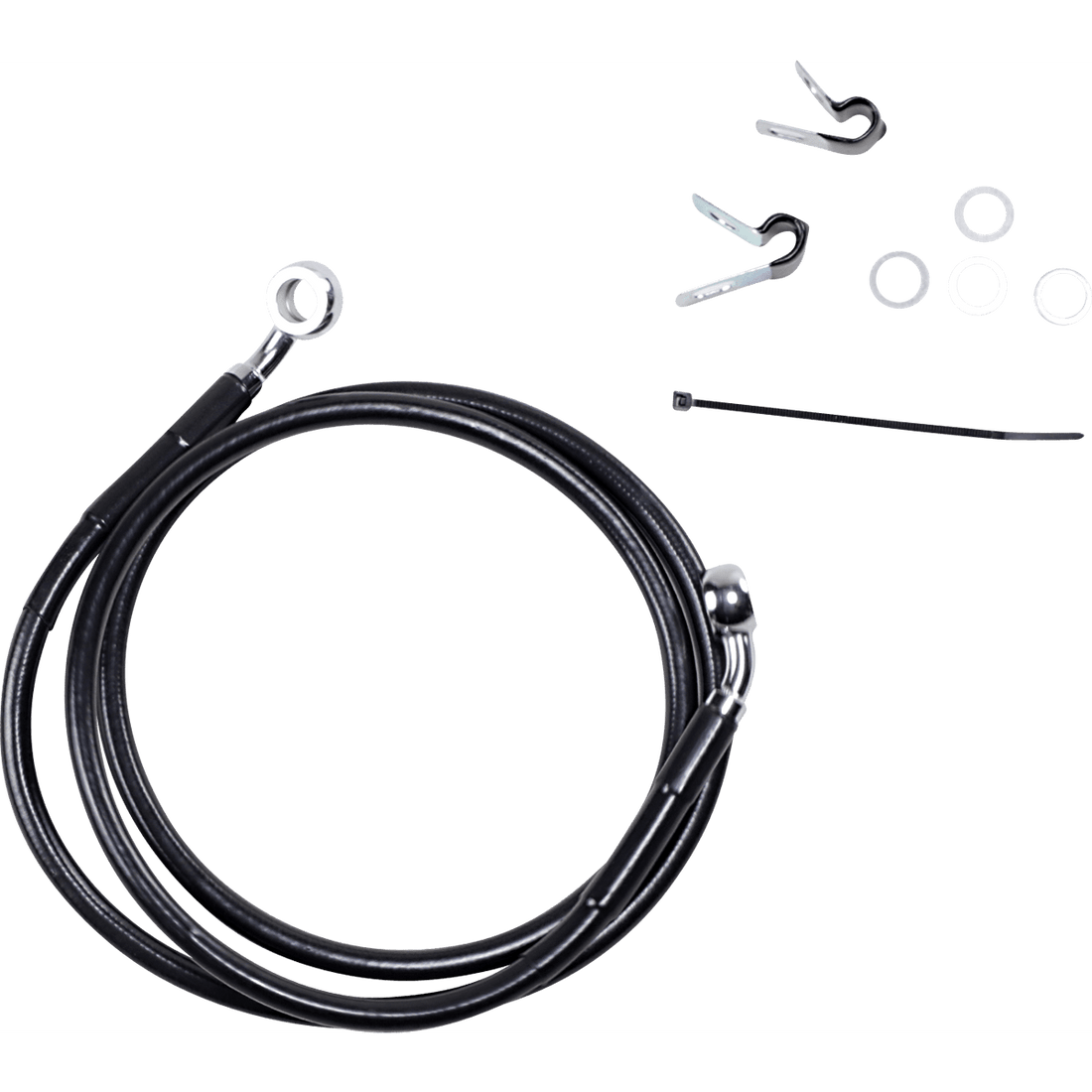 DRAG SPECIALTIES Brake Line Front Black +8" XL