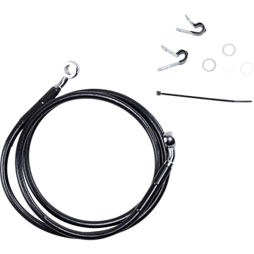 DRAG SPECIALTIES Brake Line Front Black +8" XL