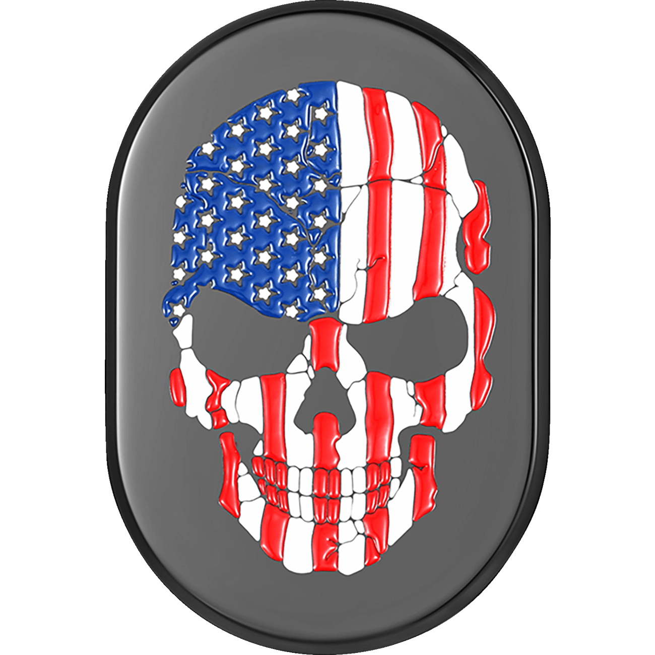 FIGURATI DESIGNS Antenna Cover Right Rear Fender American Flag Skull Black